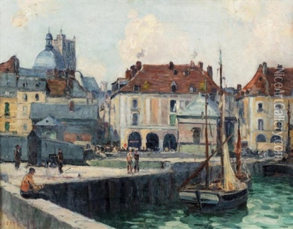Le Port En Normandie Oil Painting - Narcisse Guilbert