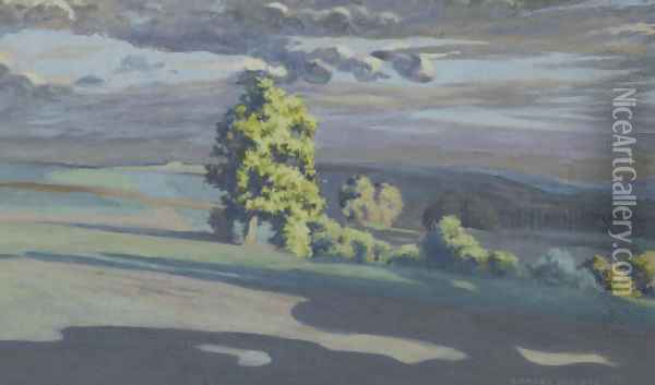 Landschaft, 1920 Oil Painting - Carlos Schwabe