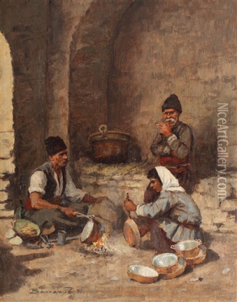 Gypsies Oil Painting - Ludovic Bassarab