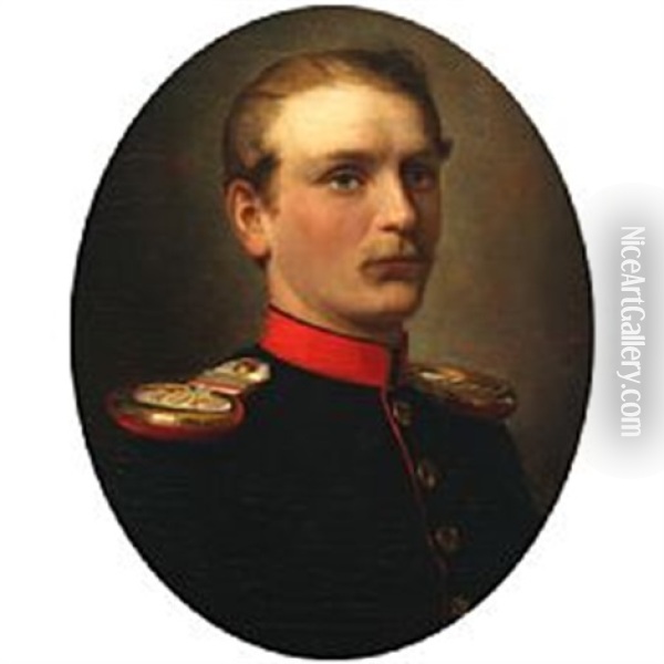 Portrait Of Prince Johan Georg Oil Painting - Emil Hunten