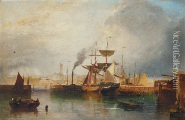 Goole Harbour Oil Painting - John Wilson Carmichael