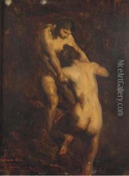 Inscrit 'd'apres Milet Musee .... E. Chamail...1860' (en Bas Adroite) Oil Painting - Ernest Ponthier De Chamaillard