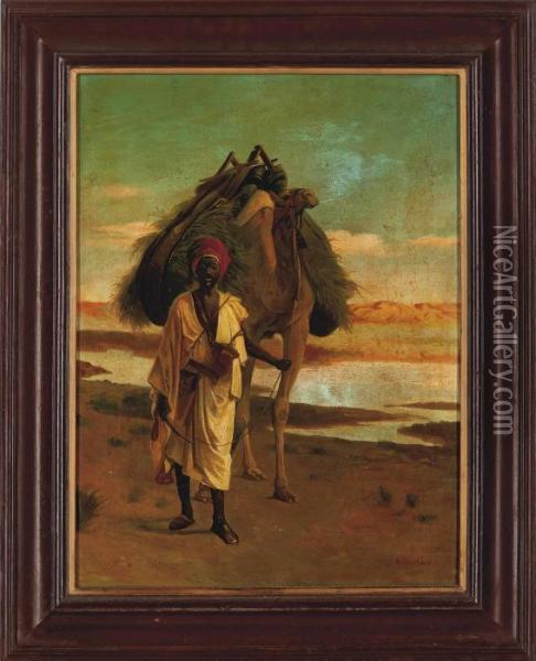 A Bedouin With A Camel Oil Painting - Addison Thomas Millar