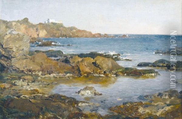 La Mediterrannee Pres Alger Oil Painting - Gustave Achille Guillaumet