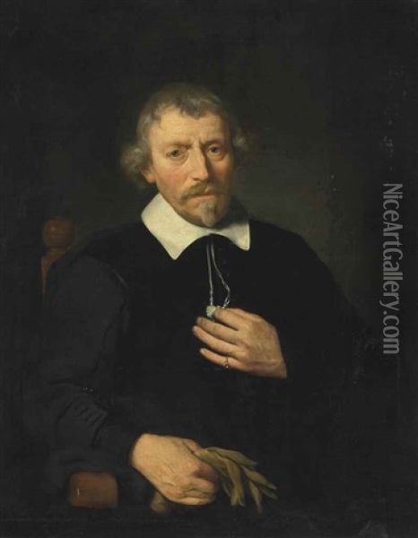Portrait Of The Artist's Father, Jan Pietersz Van Den Eeckhout (1584 - 1652), Half-length Oil Painting - Gerbrand Van Den Eeckhout
