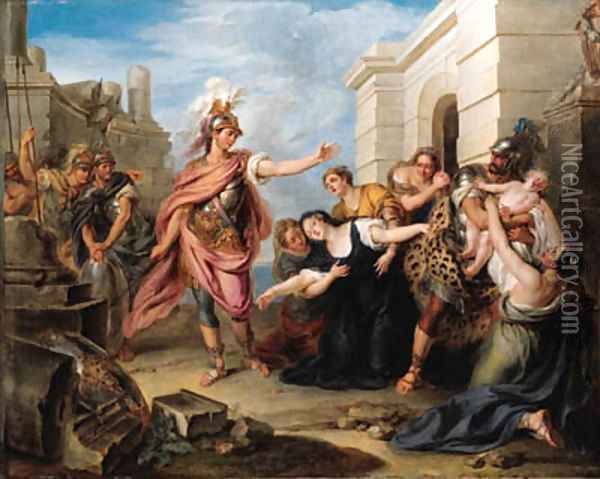 Andromache and Pyrrhus Oil Painting - Charles-Antoine Coypel