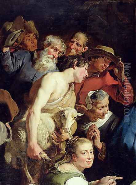 The Adoration of the Shepherds, after 1628 (detail) Oil Painting - Jan Cossiers