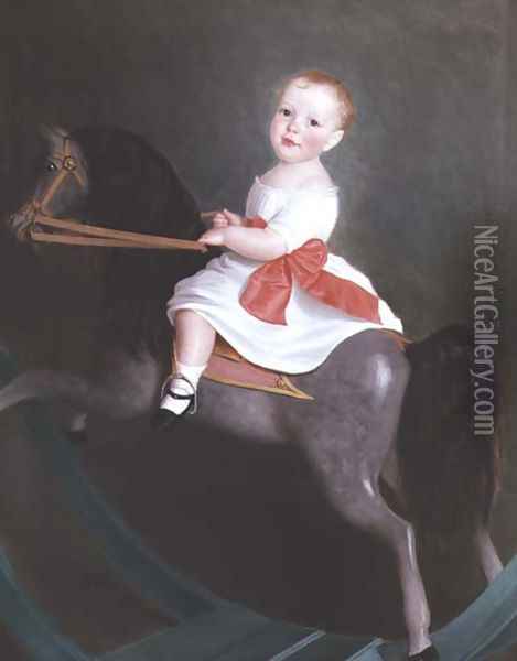 Master James Watts on a Rocking Horse Oil Painting - William Wallace Scott