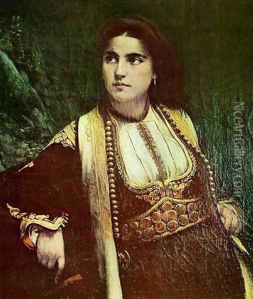 Cmogorka (A Montenegrin woman) Oil Painting - Vlaho Bukovac