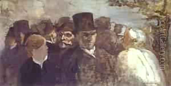 Passers By 1858-60 Oil Painting - Honore Daumier