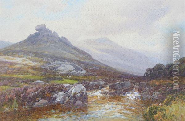 A Moorland Landscape Oil Painting - Frederick John Widgery