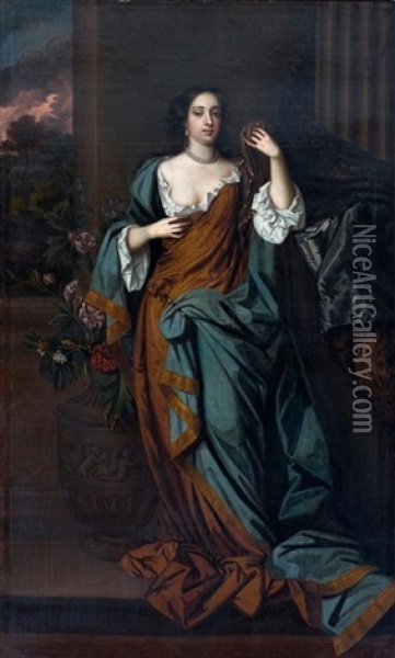 Portrait Of A Lady, Said To Be Jane Ashburnham (1604-1672) Oil Painting - Willem Wissing