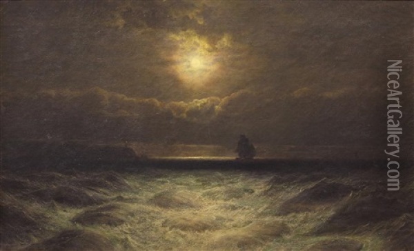 Moonlight Sail Oil Painting - James Fairman