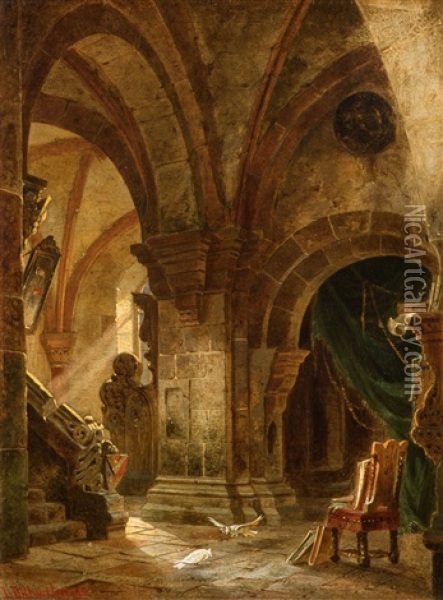 Kloster Maulbronn (maulbronn Monastery) Oil Painting - Ludwig Dittweiler
