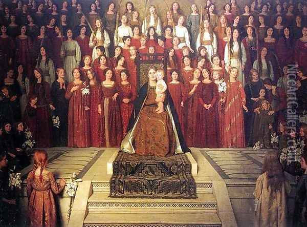 The Mother Enthroned Oil Painting - Thomas Cooper Gotch