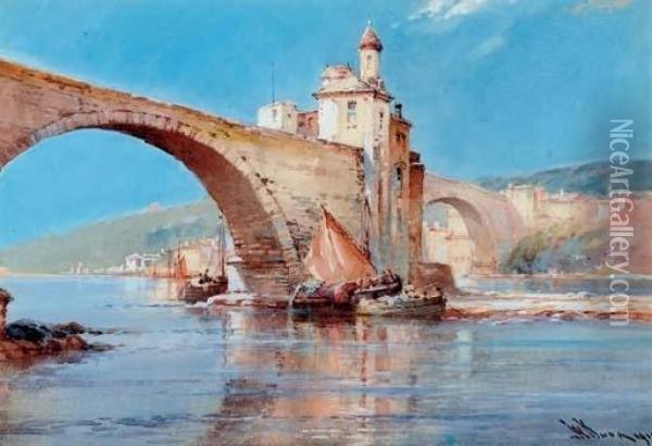 Under The Bridge Oil Painting - William Knox