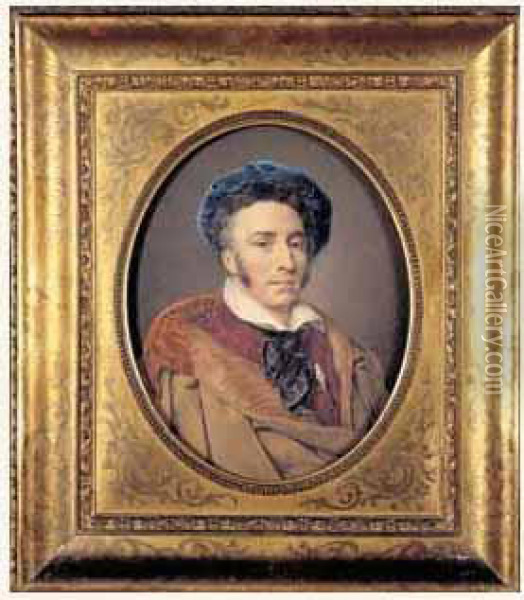 Portrait D'homme Au Beret Oil Painting - Henri Joseph Hesse