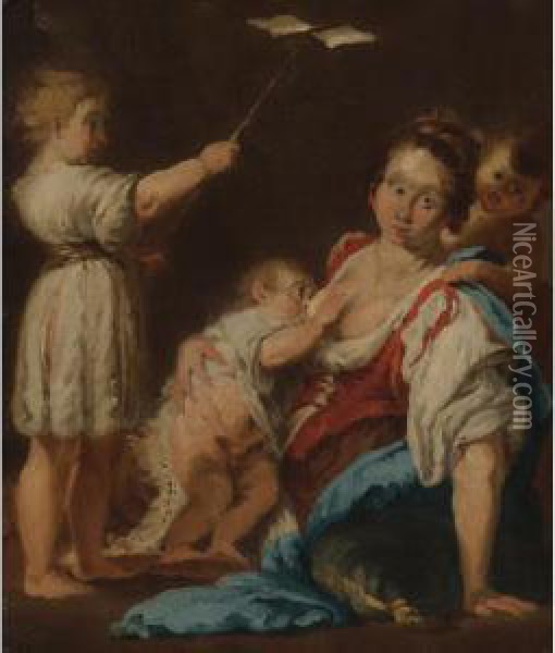 An Allegory Of Charity Oil Painting - Bernardo Strozzi