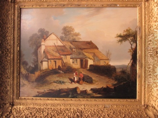 Cottages Oil Painting - David Maitland Mckenzie