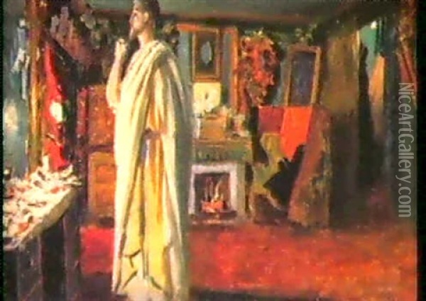 Mounet Sully In Der Garderobe Oil Painting - Louis Edouard Paul Fournier