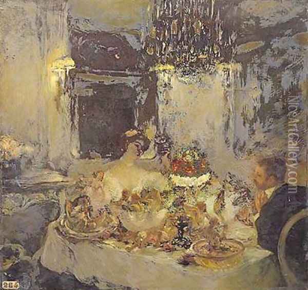 The Champagne Oil Painting - Gaston de La Touche