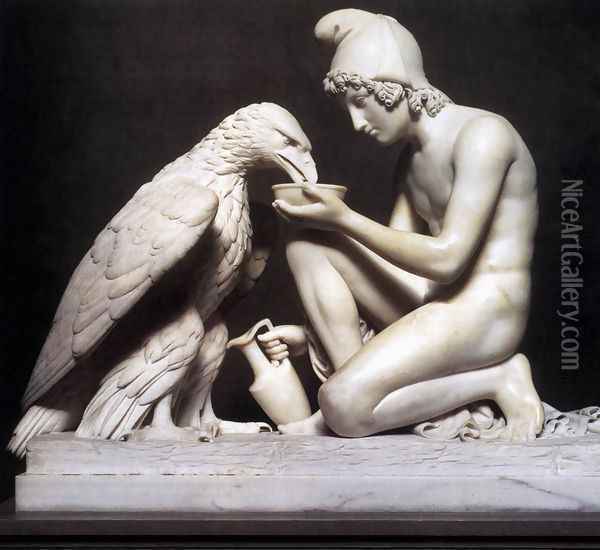 Ganymede Waters Zeus as an Eagle Oil Painting - Bertel Thorvaldsen