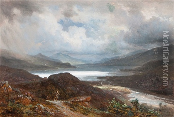 Loch Cathrine In Scotland Oil Painting - Carl Robert Kummer