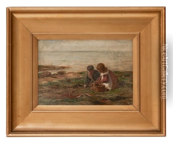 Collecting Mussels Oil Painting - William Marshall Brown