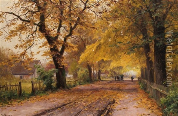 Herbstliche Allee Oil Painting - Walter Moras