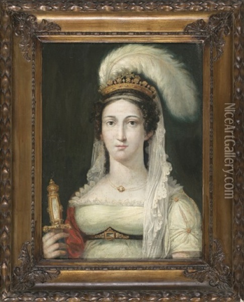 Retrato De Julia Clary, Reina De Espana (?) Oil Painting - Josep Bernat Flaugier