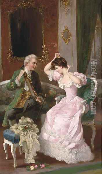 Preparing for the ball Oil Painting - Karl Andreas Seeber
