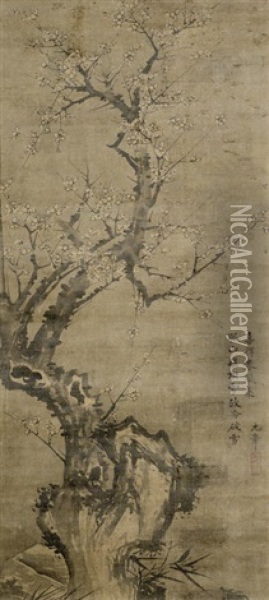 Plum Blossoms Oil Painting -  Wang Mian