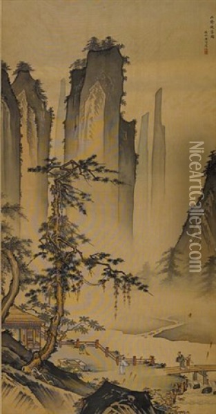 Landscape In Song Dynasty Style Oil Painting -  Huang Jun