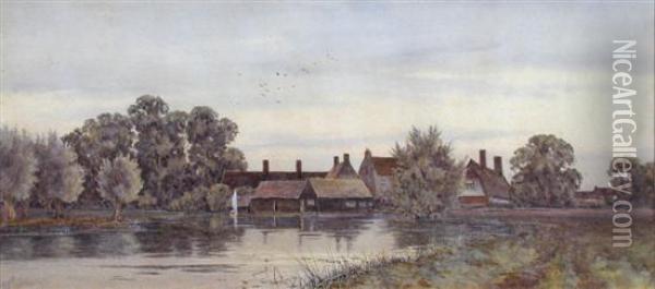 View Of Hemingford Grey Oil Painting - Robert Winter Fraser