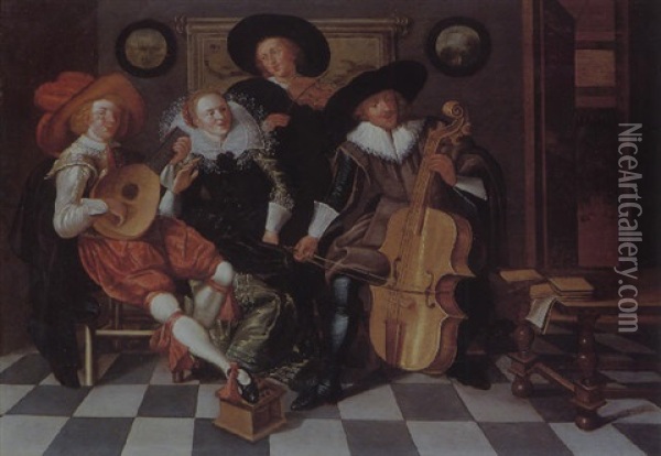 The Concert Oil Painting - Pieter Jacobs Codde