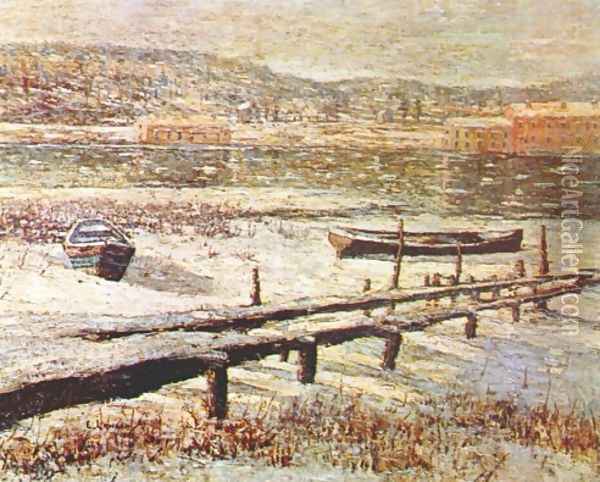 Winter on the River Oil Painting - Ernest Lawson