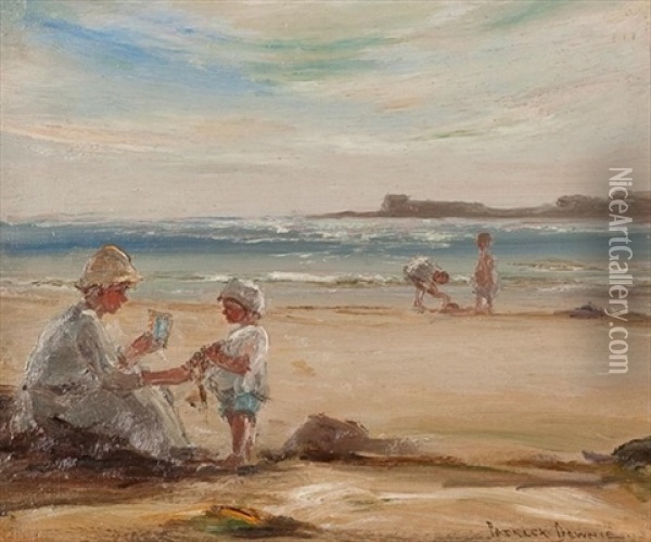 On The Beach Oil Painting - Patrick Downie