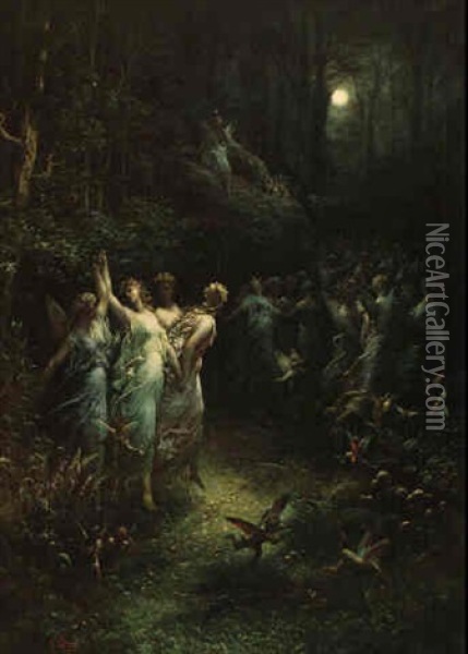Midsummer Night's Dream Oil Painting - Gustave Dore