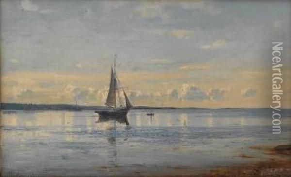 Morgenstemning Utenfor Fredrikstad 1902 Oil Painting - Amaldus Clarin Nielsen