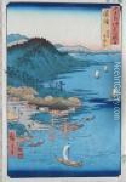 The Great Shrine At Kashima In Hitachi Province Oil Painting - Utagawa or Ando Hiroshige