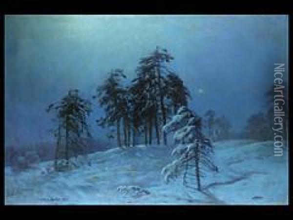 Winterlandschaft Oil Painting - Stanislas-Julianovitch Zhoukovski