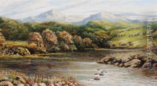 Welsh Mountain Oil Painting - Thomas Harris Robinson
