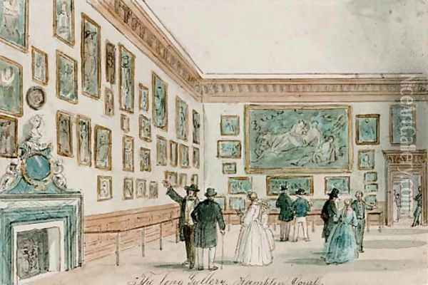 Illustrations of the interior of Hampton Court Palace Oil Painting - English School