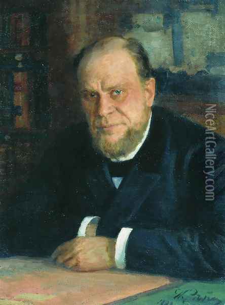Portrait of lawyer Anatoly Fyodorovich Koni Oil Painting - Ilya Efimovich Efimovich Repin