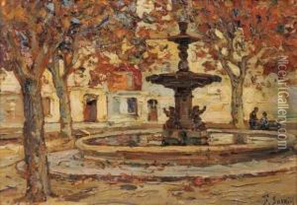 La Fontaine De Martigues Oil Painting - Fernand Salkin