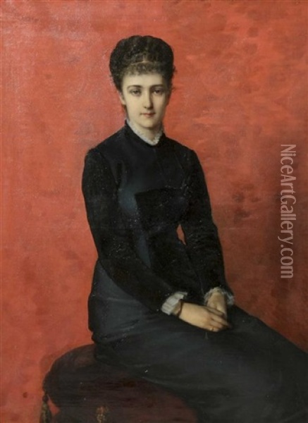 Portrait Of A Lady Oil Painting - Emmanuel Benner