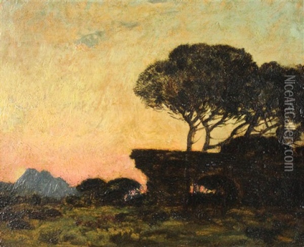 The Pines Of Frejus Oil Painting - Emile Rene Menard