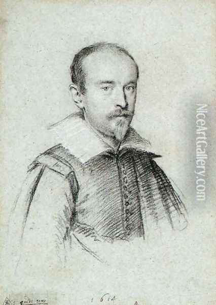 Portrait of Guido Reni 1614 Oil Painting - Ottavio Leoni