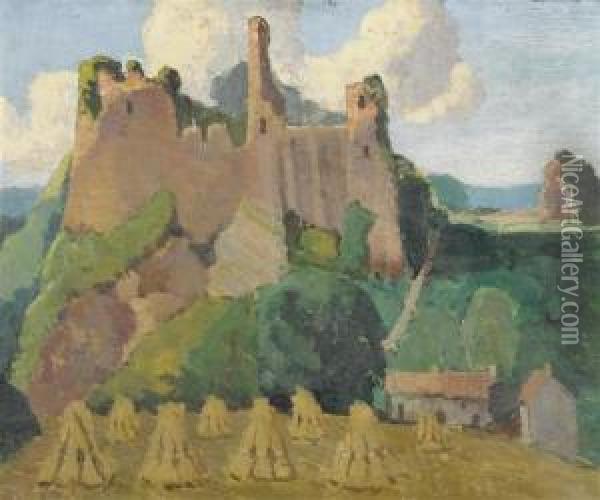 Castle Ruins In Ardennes Oil Painting - Emile Lecomte