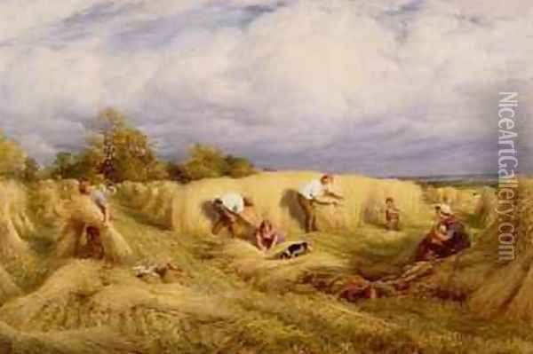Harvesters 1855 Oil Painting - John Linnell